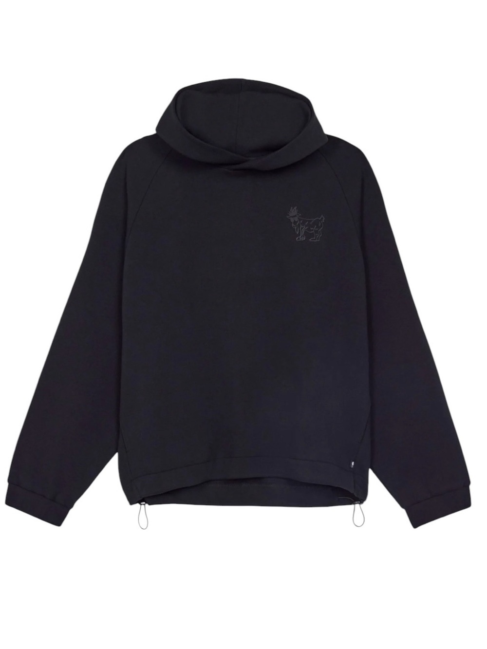 Goat USA Men’s Oversized Hooded Sweatshirt with Bungee Cord Waist Black Med - Picture 4 of 12